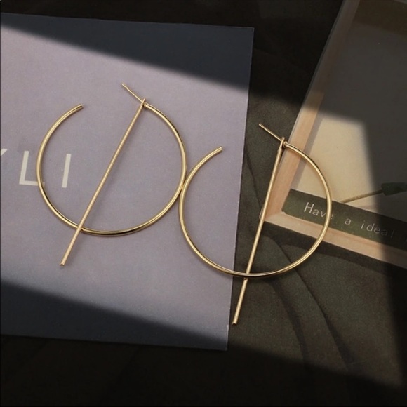 • Ally • Gold or Silver Pendant Hoops - Picture 3 of 5